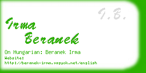 irma beranek business card